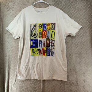 Bleecker & Mercer Mens 3X T-Shirt White Graphic Print Short Sleeve Logo